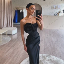 Simple Women's Evening Dresses Mermaid Sexy Off Shoulder Sleeveless Black Princess Prom Gowns Formal Beach Cocktail Party Robe