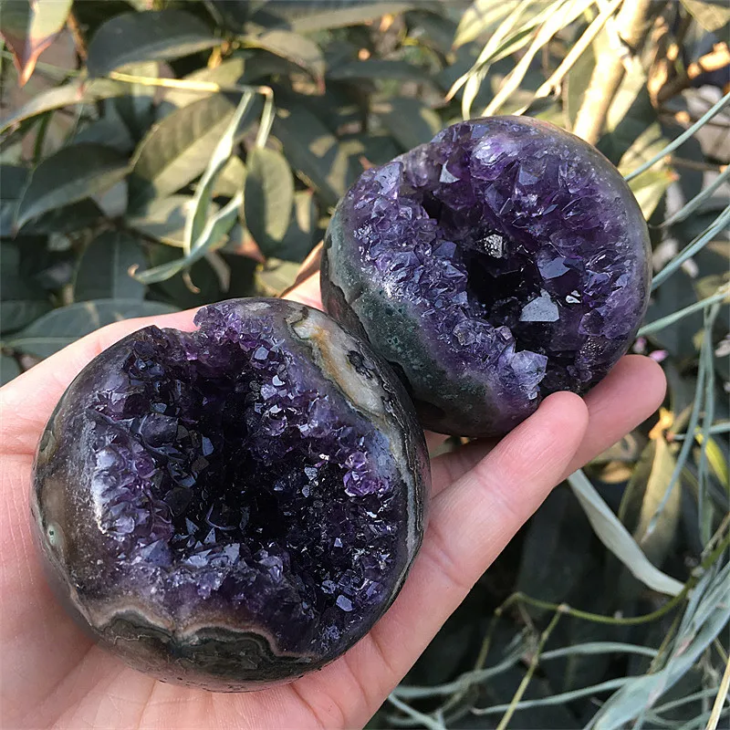 

Natural high quality crystal cluster druzy amethyst geode spheres for decoration