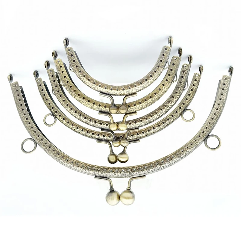 

8,5/10,5/12,5/15/20,5 см DIY металлическая полукруглая рамка для кошелька с ручкой сумки для монет металлическая застежка-поцелуй замок рамка аксессуары