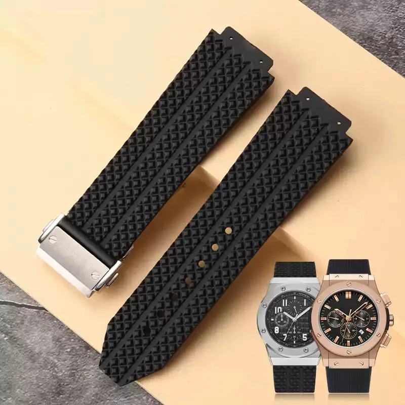 Waterproof Silicone Watch Band for HUBLOT BIG BANG Classic Fusion Series 25*19mm Waterproof Men's Watch Strap Watch Accessories