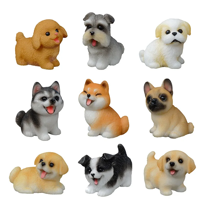 Figurines Miniatures Simulated Corgi Dog Resin Micro Landscape Ornaments For Home Decorations Room Decor Desktop Accessories