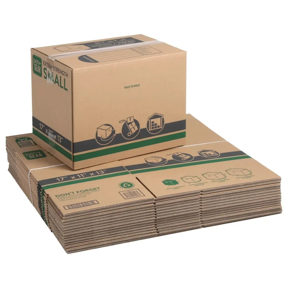 

Small Extra Strength Recycled Moving Boxes, 17in.Lx11in.Wx13inH, Kraft, 15 Count Small Moving Boxes