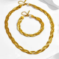 316L Stainless Steel New Fashion Upscale Jewelry Multicolor Twist Weaving Snake Bone Chain Choker Necklaces & Pendants For Women