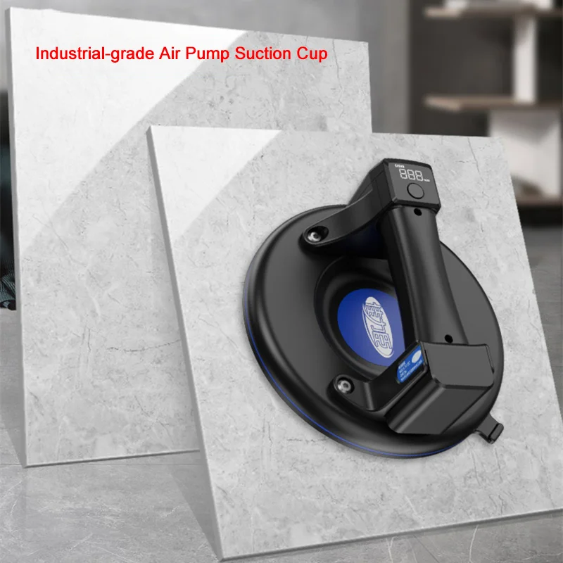 Smart Display Electric Vacuum Suction Cup 8 Inch 200kg Load Capacity Heavy Duty Vacuum For Granite Tile Electric Suction Cup
