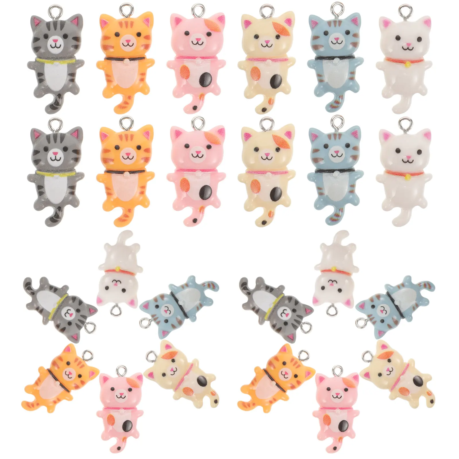 

30 Pcs Resin Cat Charms Findings for DIY Jewelry Making Cute Kitten Phone Pendant Earring Necklace Bracelet Supplies