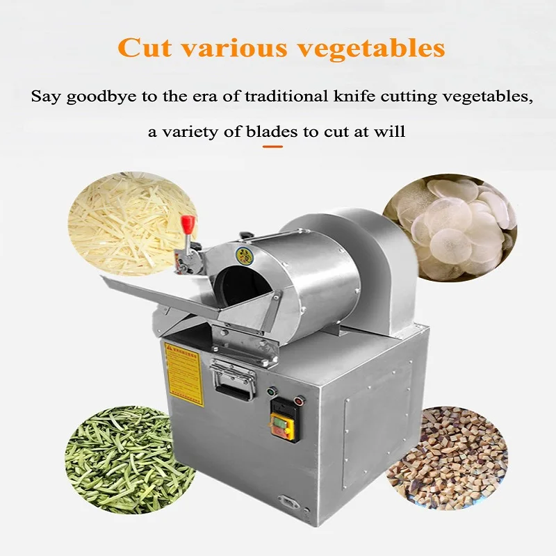 Máquina cortadora en cubitos multifuncional, cortadora de verduras de acero inoxidable, cortadora en espiral de 220V