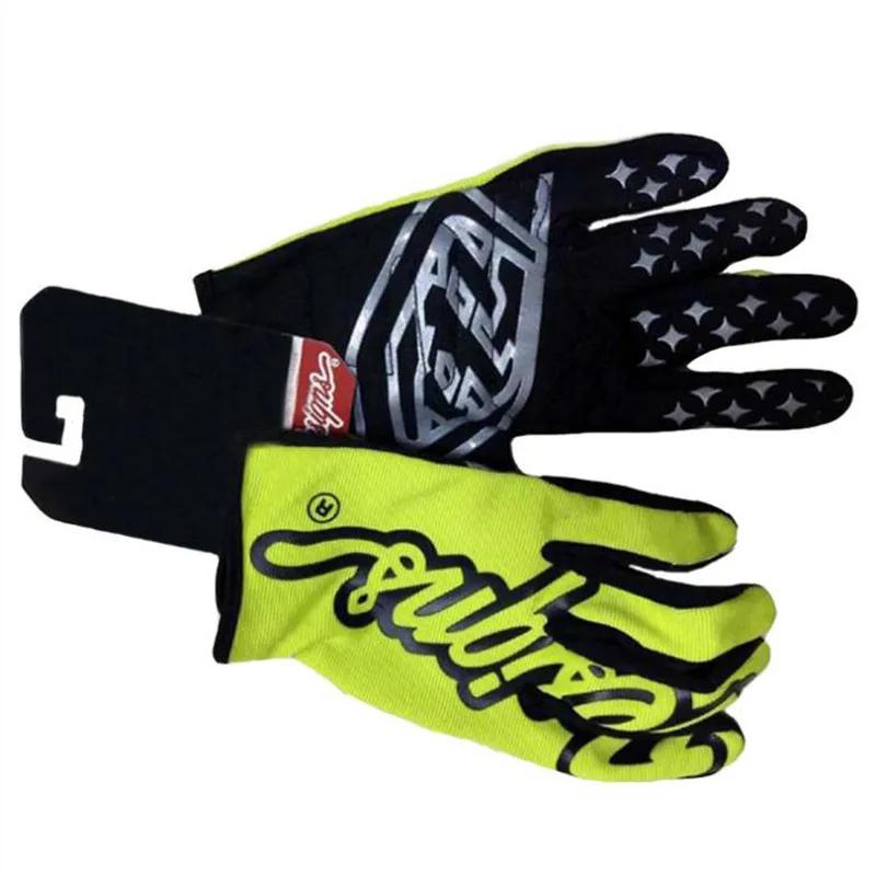 Guantes de carreras de Motocross verdes, piezas de carreras de Pit Bike con dedos completos, Guantes de Moto, guantes de verano para motocicleta