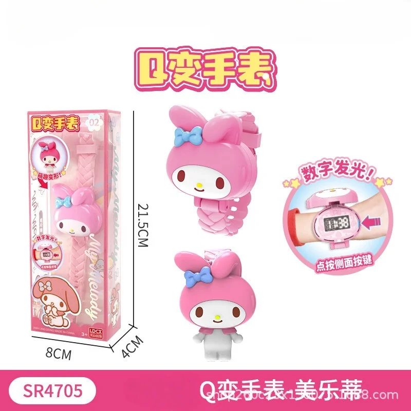 My Melody Kuromi Transformer Uhr Anime Charakter Cinnamoroll Modellierung Zubehör Kawaii Kinderspielzeug Mädchen Geschenk