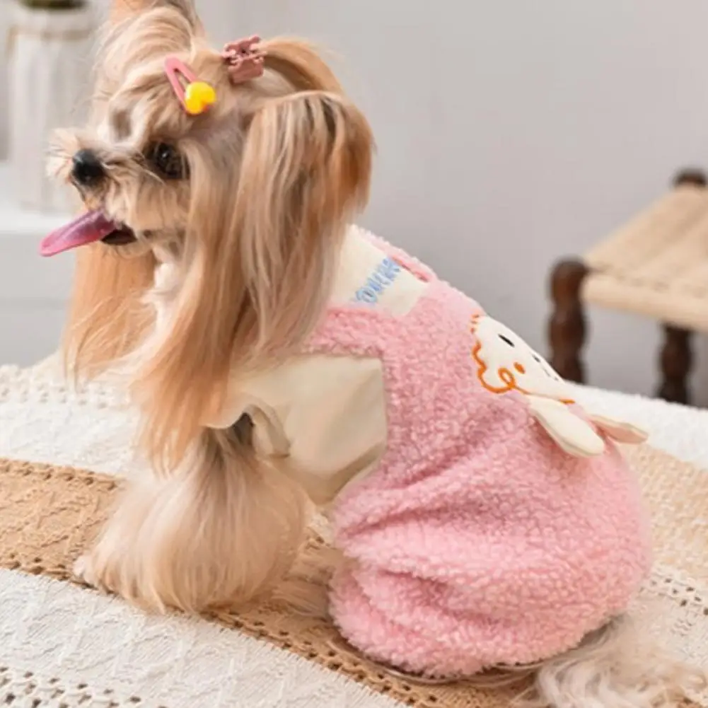 Skin-friendly Dog Wear Cozy Plush-lined Pet Jumpsuit Warm Autumn Winter Dog Apparel Soft Four-legged Onesie Clothes for Small