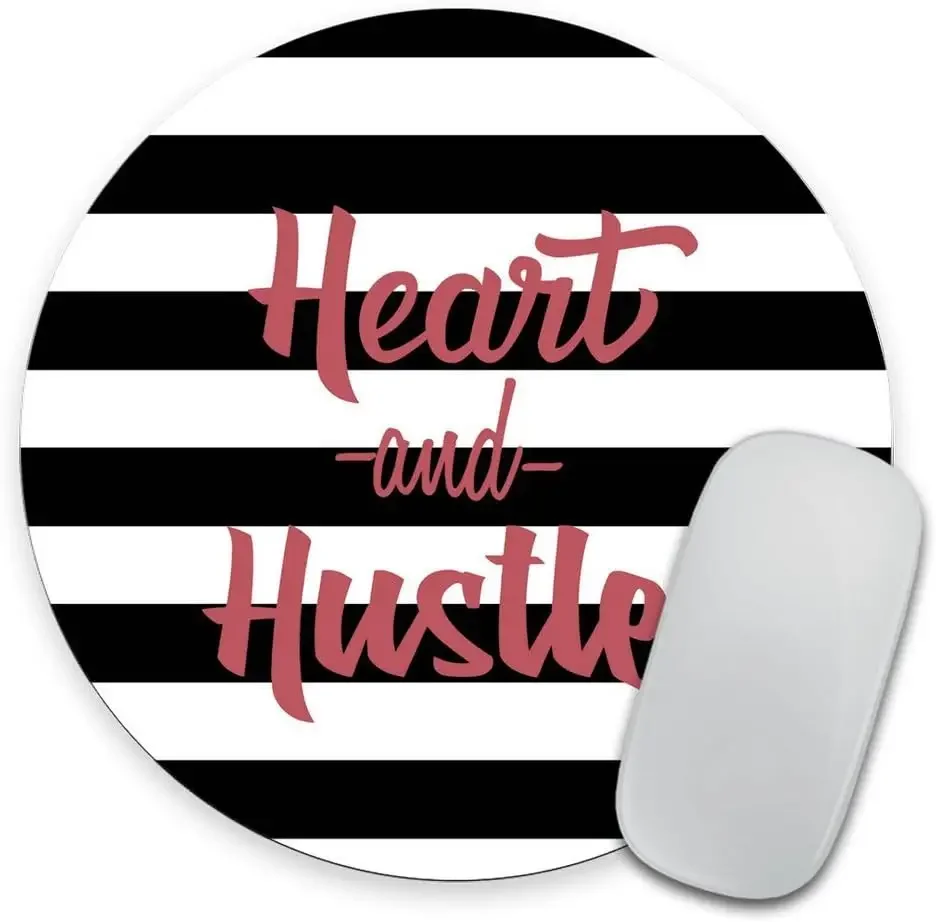 Mouse pad artisan Rectangular gaming mouse pingpi Whimsical Quote Mousepad Heart and Hustle - Round Mousepad Mat Personalized