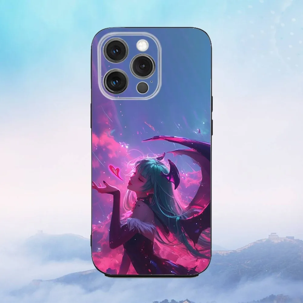 M-Morrigan A-Aensland 전화 케이스 iPhone 16,15,14,13,12,11,Pro,X,XS,Max,XR,Plus,Mini 소프트 블랙 커버