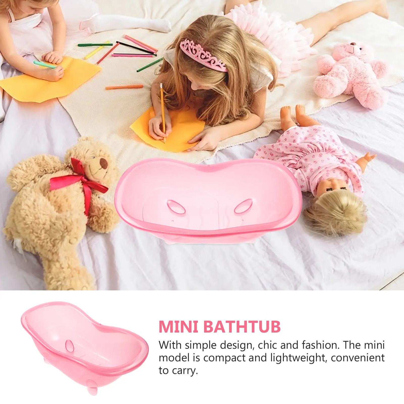 

1Pc Miniature Plastic Bathtub Bath Accessories Bathroom Pretend Play Toy House nament Diy Landscape Decor Small Bathing Tub