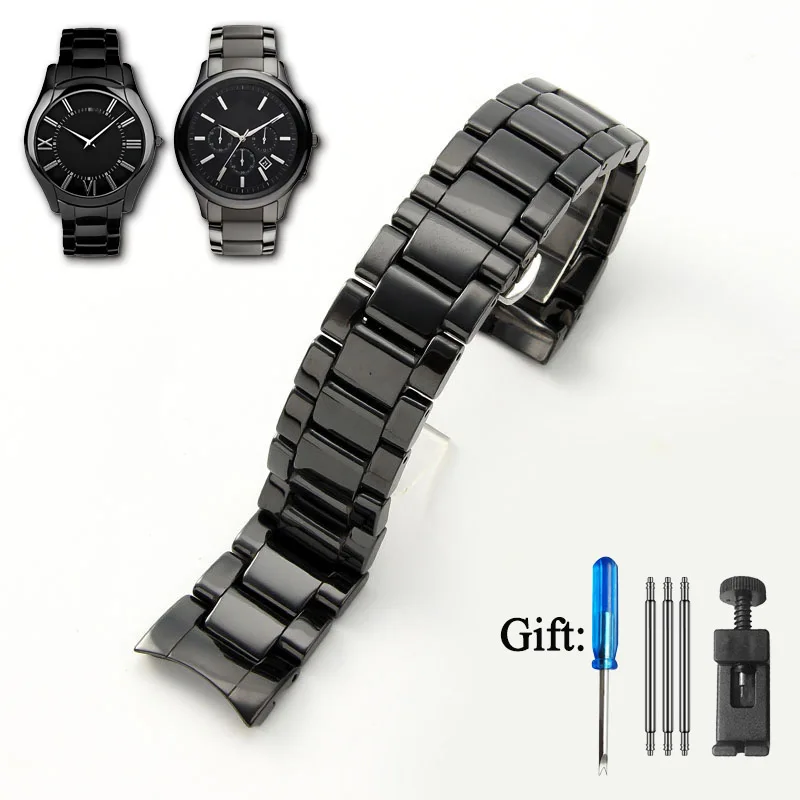 

Для Armani AR1451 AR1452 AR1400 AR1410 AR1421 AR1440 керамический ремешок для часов ремешок для часов мужской браслет аксессуары браслет 22 мм 24 мм