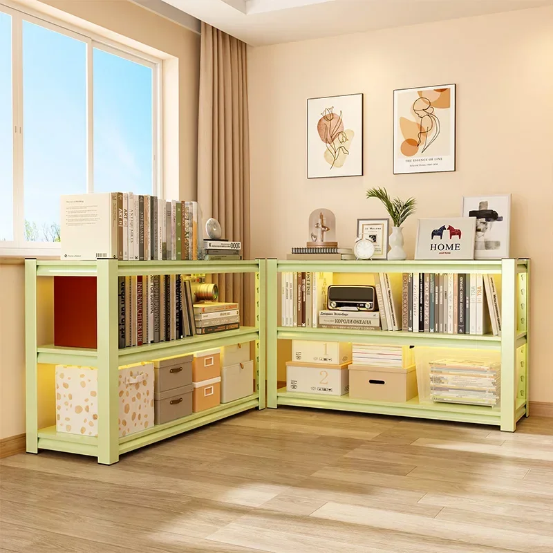 

Wrought iron bookshelf household floor shelf