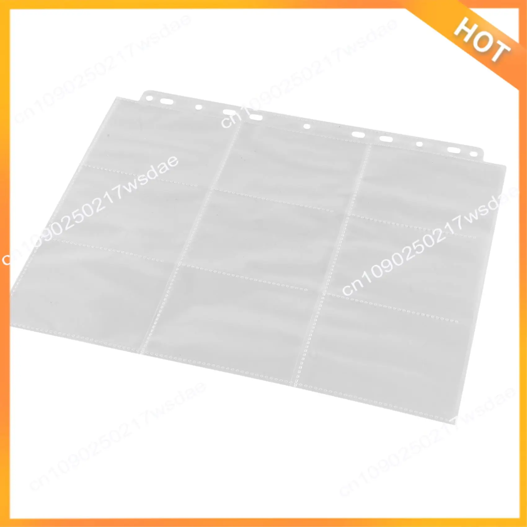 

X08A Карманы Двусторонние страницы коллекционных карточек Рукава 9-карманные прозрачные пластиковые защитные приспособления для игровых карт для 3 кольцевых переплетов