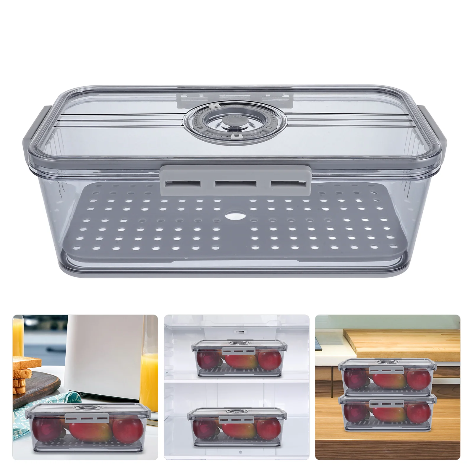 

Storage Box Refrigerator Plastic Food Containers Picnic Dish Fruit Basket for Fridge Sushi Toast Holder