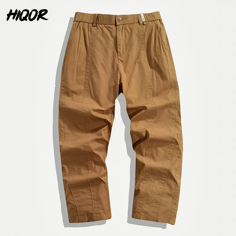 

Vintage Fashion Pants for Men Wide Cargo Pant Casual Baggy Large Pockets Trousers Streetwear Straight Y2K Elastic Waist Pants
