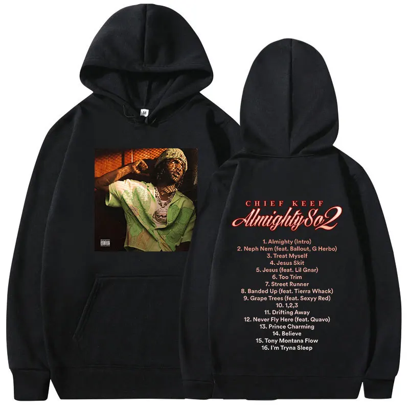 Rapper Chief Keef Almighty So 2 Music Album Hoodie Men Fashion Hip Hop Oversized Sweatshirts Vintage Gothic Long Sleeve Pullover