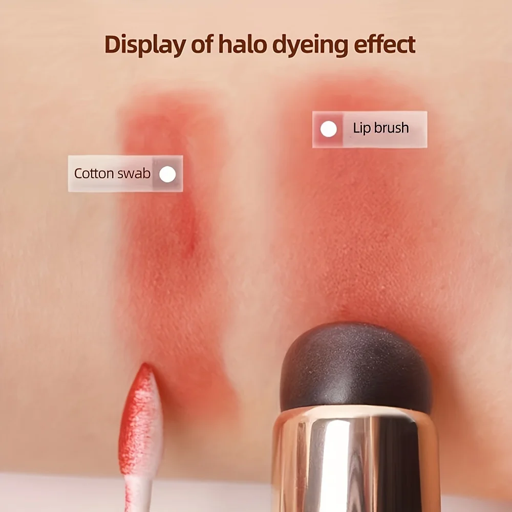 Pennello per labbra in silicone, applicatore per pennelli per labbra a testa tonda con coperchio per correttore balsamo lucidalabbra per rossetto