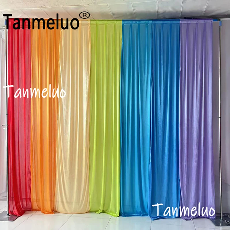 

Colorful Rainbow Ice Silk Backdrop Wedding Decoration Marriage Curtain Baby Shower Birthday Home Party Ceremony Drapery Fabric