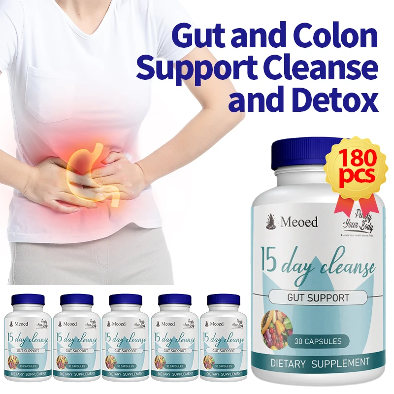 Gut And Colon Support 15 Day Cleanse Detox Capsules Constipation Relief Abdominal Pain Bloating Weight Management Digestion Pill