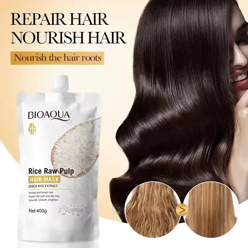 Le soin capillaire à base de riz pénètre au cœur des cheveux, reconstitue les nutriments capillaires, répare les cuticules endommagées et améliore la sécheresse, les pointes fourchues, les frisottis et autres dommages causés par le séchage à la soufflette, le lissage et la coloration.