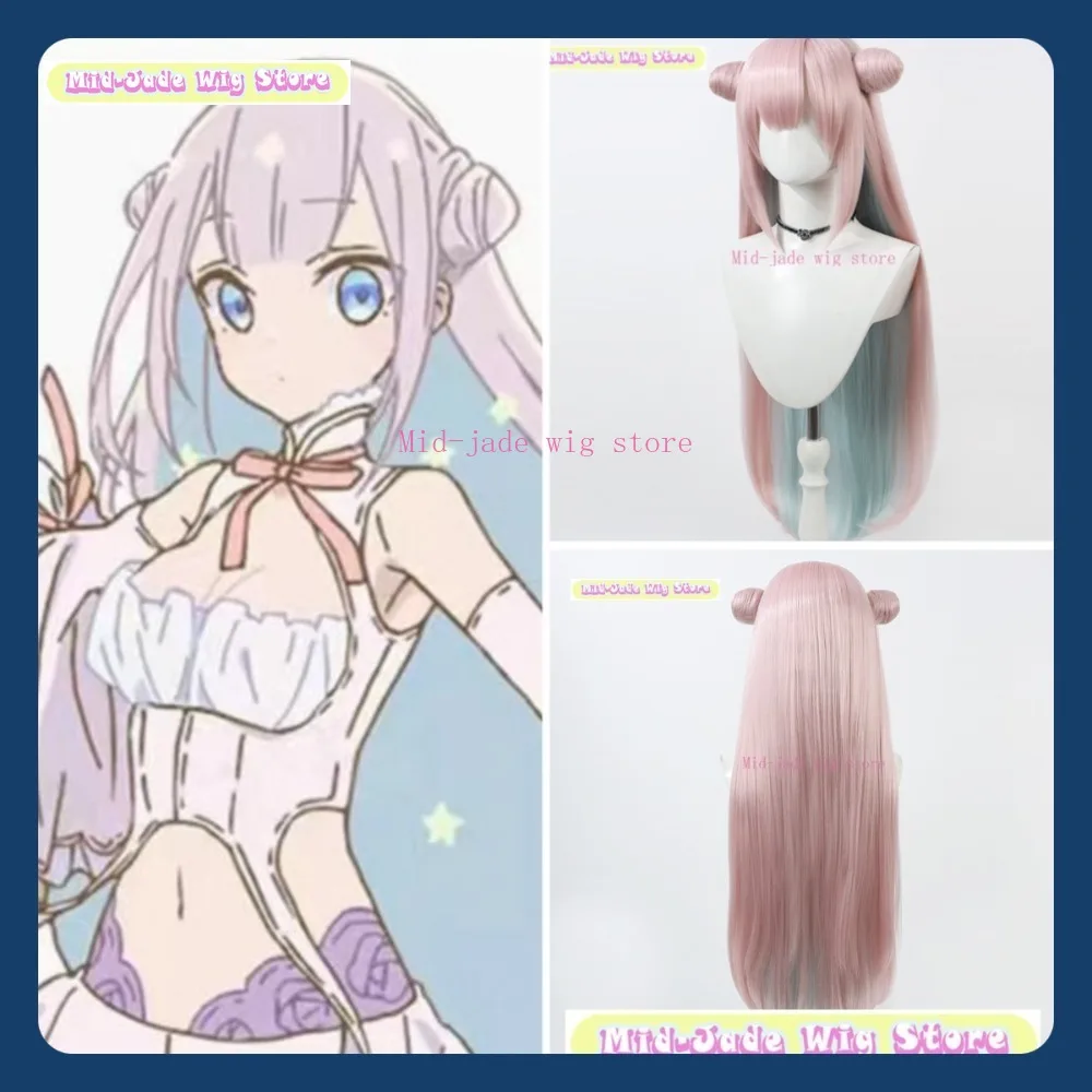 منتصف اليشم شعر مستعار مخزن الفتاة السحرية والجنعة السابقة Shiromiya شعر مستعار تأثيري أنيمي لعبة لعب الأدوار هالوين شعر مستعار اصطناعي #1