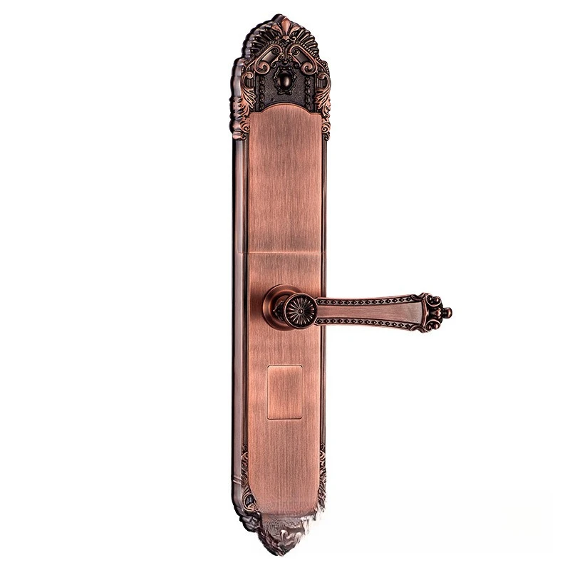 

Pure copper villa wooden door fingerprint lock double door automatic sliding cover smart lock household anti-theft copper