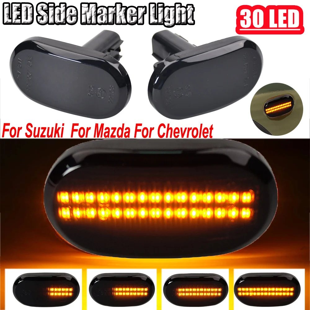 2Pcs LED Dynamic Side Marker Lights Turn Signal Indicator Sequential Lamps For Suzuki Jimny JB64W Sierra JB74W JB23W Lapin Carry