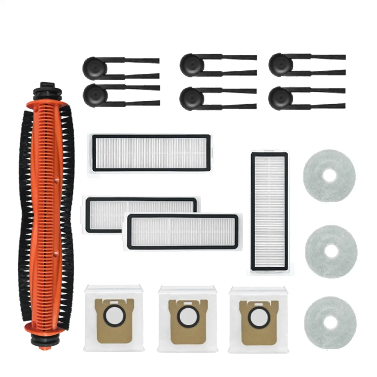 

(A25M) 17PCS for Xiaomi Mijia M40S/OV31CN Vacuum Cleaner Accessories Main Roller Side Brush Hepa Filter Mop Cloth Dust Bags