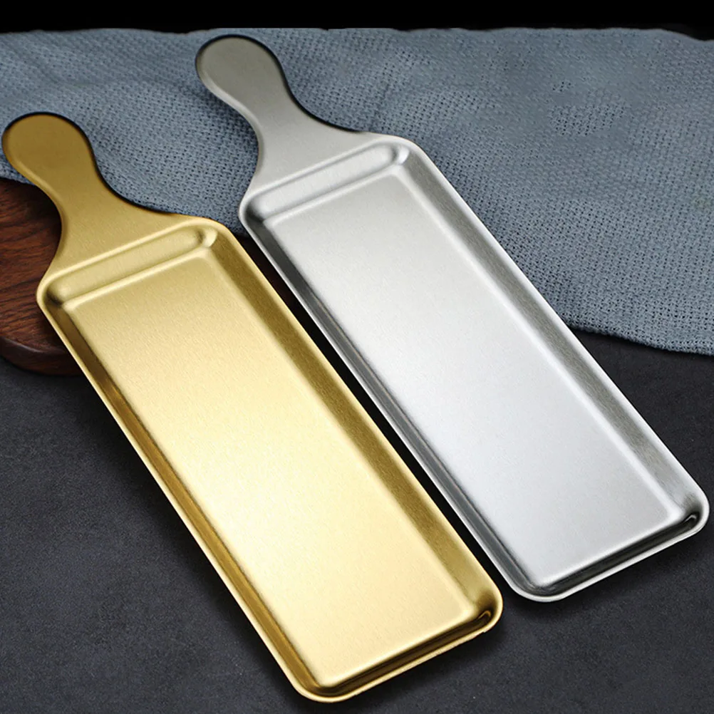 

Stainless Steel Sushi Plate Rectangle Food Tray Home Restaurant Use Multi-Function Serving Dish Bbq Salmon Plate