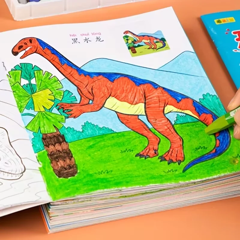 

6 книг книжек-раскрасок с динозаврами для детей, учебная книга, идеальный подарок для мальчиков и девочек в возрасте от 3 лет и старше