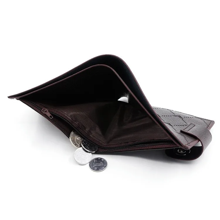 Мужской кошелек с бриллиантами, короткая магнитная кнопка, карман для монет, противоугонный многофункциональный кошелек, легкий мужской молодежный кошелек из искусственной кожи