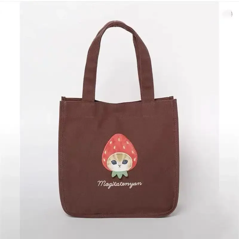 Japanese Mofusand Same Style New Cute Shark Cat Cartoon Handmade Canvas Shoulder Tote Bag Kawaii Handbag for Women Girls view 5