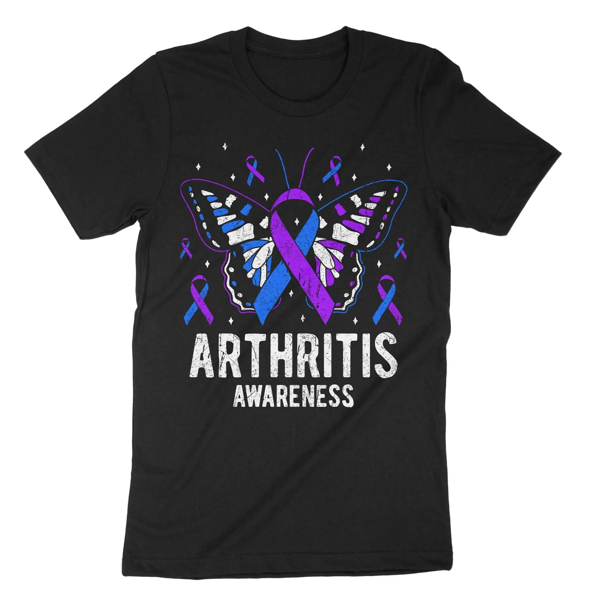 Arthritis Awareness T Shirt Raise Rheumatoid Wear Purple And Blue Support Joint Pain Care Package