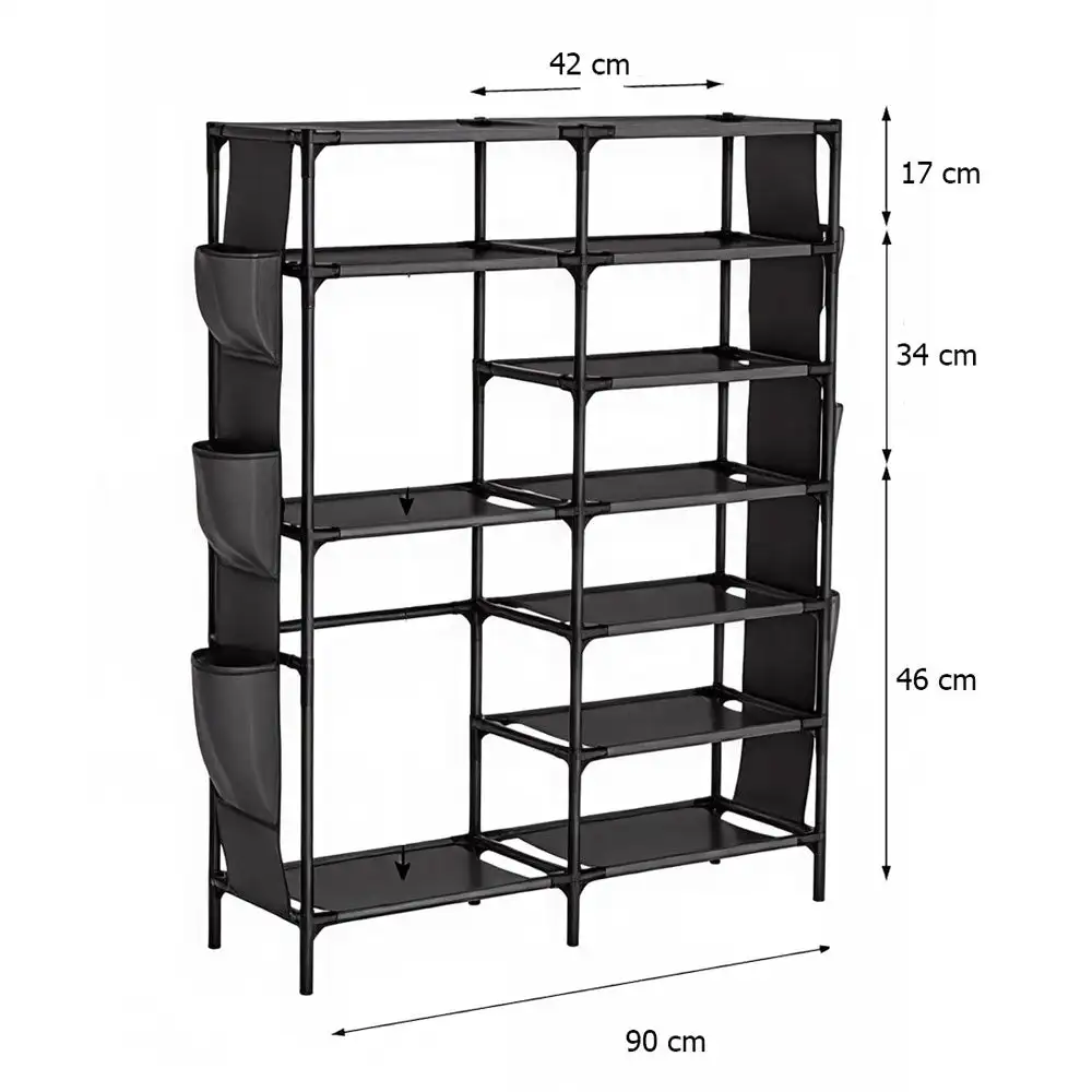 

Modern 7-Tier Convertible MDF Shoe Rack Organizer Space-Saving Shoe Cabinet for Home Living Room Furniture