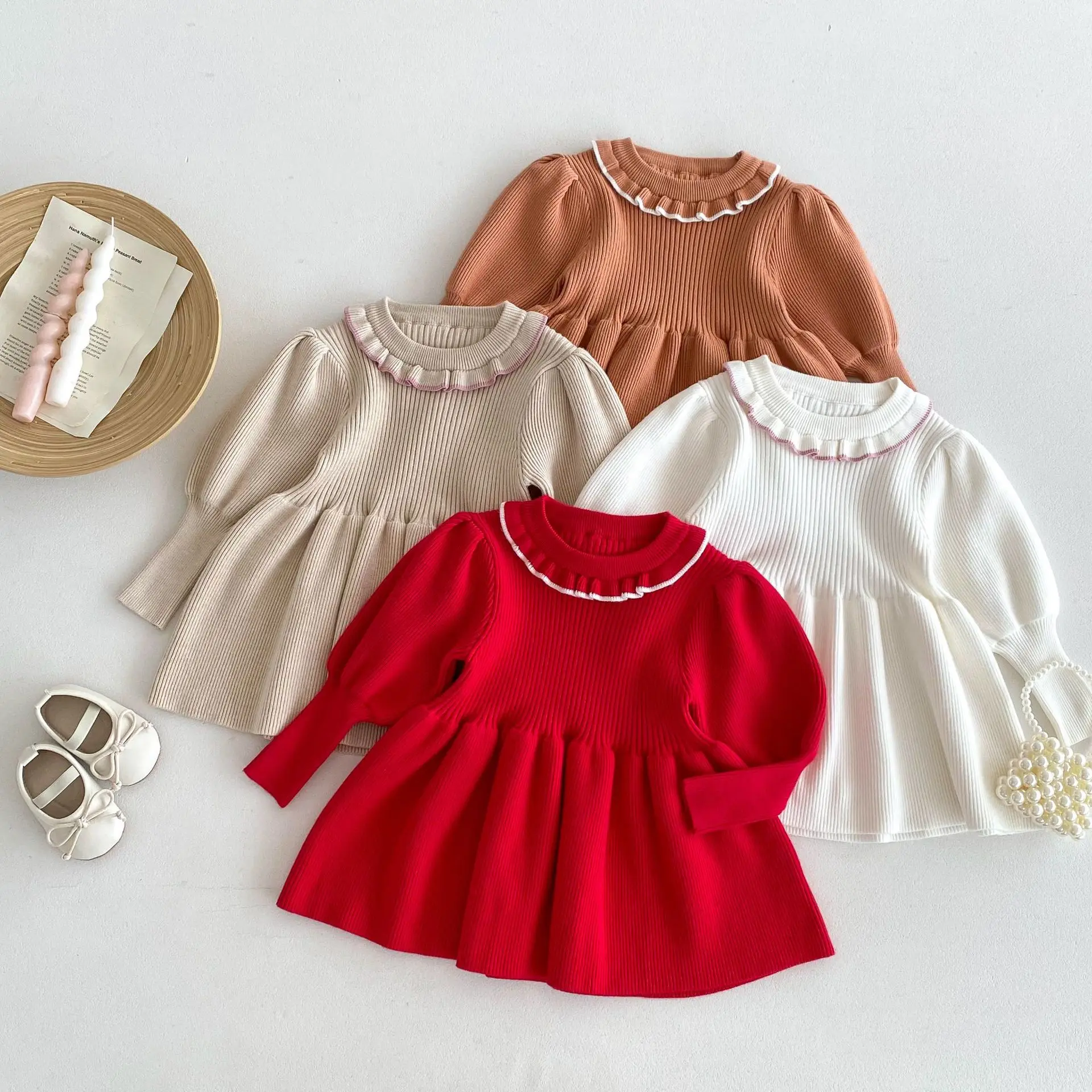 

Toddler Girl Knitted Skirt Autumn Western Korean Edition Sweater 0-6 Year Old Girl Outing Children's Clothing Spring and Autumn