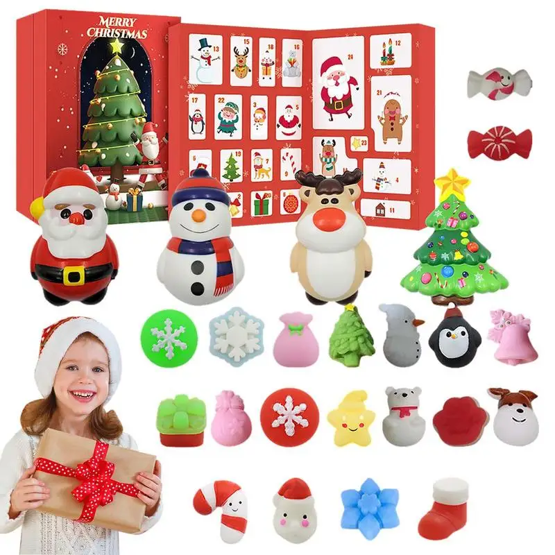 

Christmas Countdown Calendar 24pcs Toy Advent Calendar Mini Squishy Toys Sensory Fidget Toys For Holiday Countdown Christmas