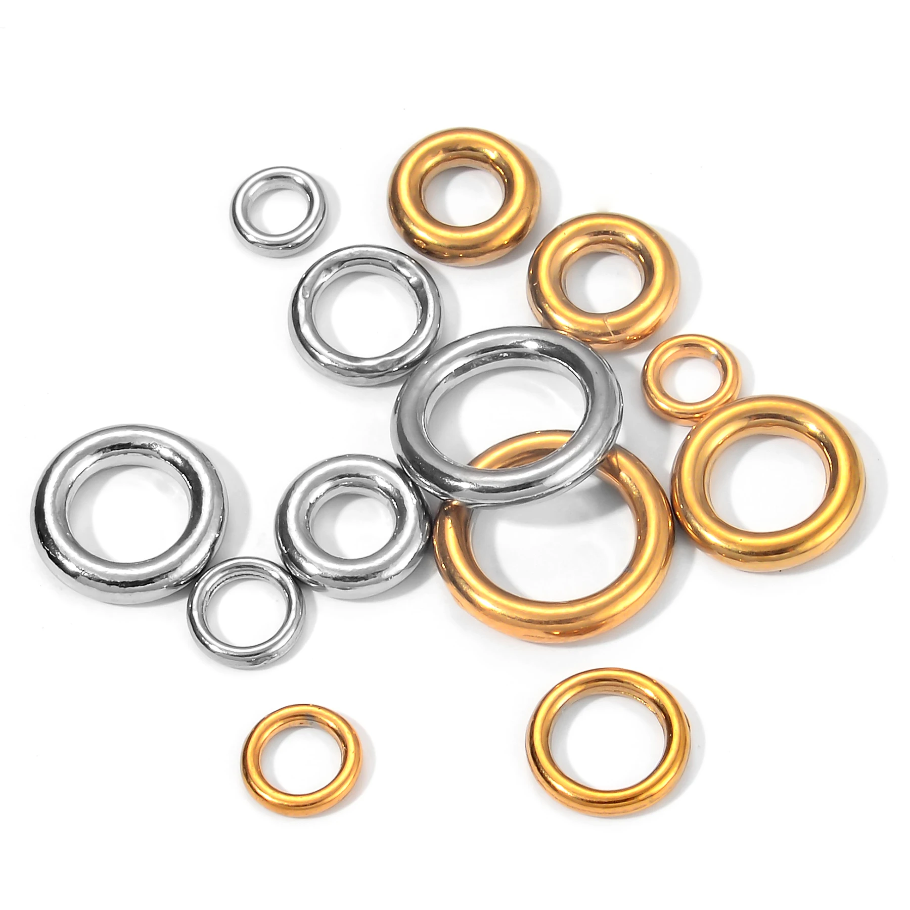 20PCS 4/5/6/8/10/12mm Stainless Steel Ring Circle O-ring Welded Suspension Ring Solid Seamless Ring Hammock Yoga Connection Ring