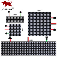 1-10Pcs WS2812B RGB Flexible 4X12 8X8 16x16 8x32 Pixel Led Panel Matrix Screen Module WS2812 Individually Addressable IC DC5V