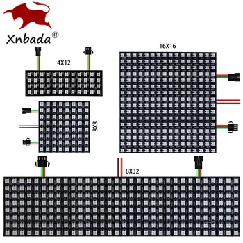 1-10 pièces WS2812B RGB flexible 4X12 8X8 16x16 8x32 pixels Module d’écran matrice à panneaux LED WS2812 CI adressable individuellement DC5V 8 meilleures matrices LED adressables en ventes - No 4