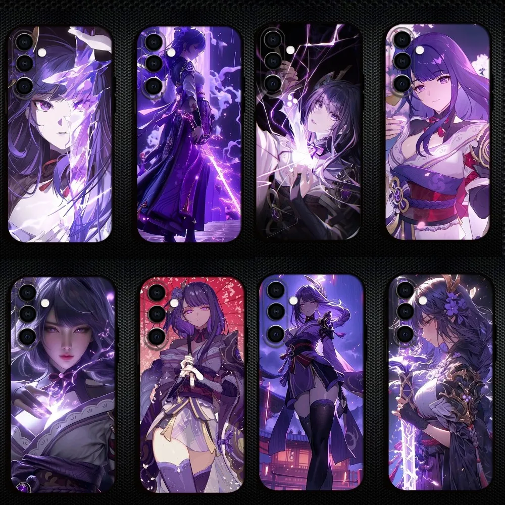 

Raiden Shogun Genshin lmpact Phone Case For Samsung Galaxy A73/A72/A71/A70/A53/A52/A51/Others Soft Black Shell