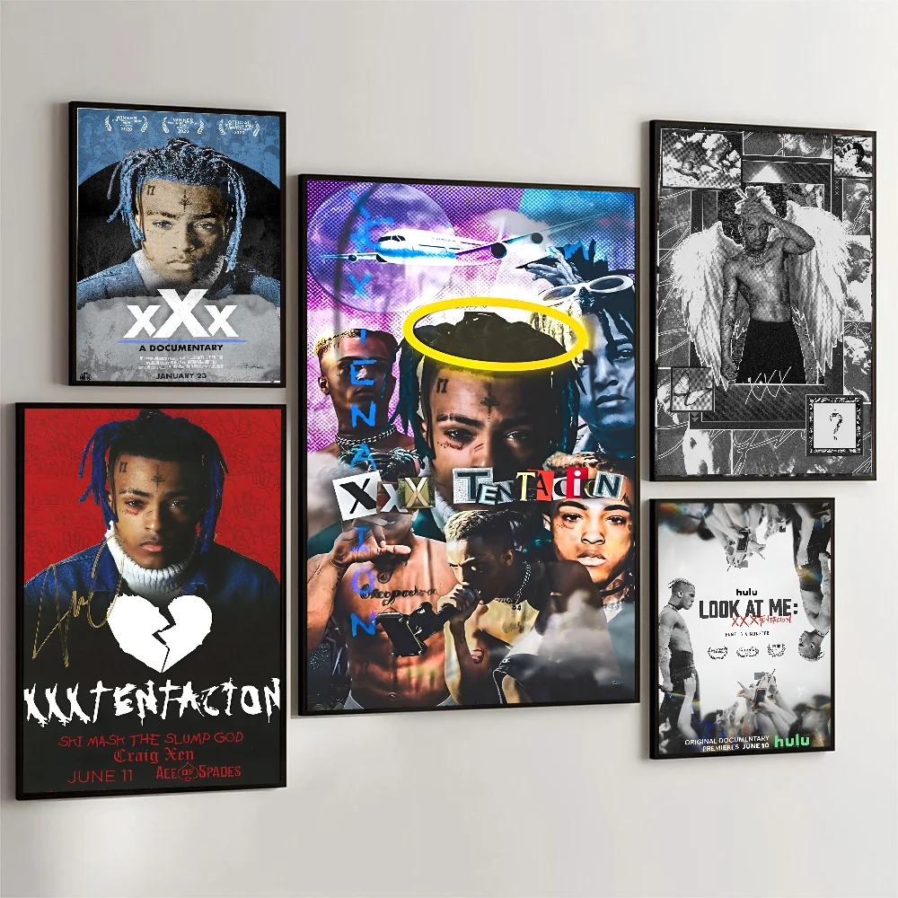 

Hip Hop X-XXXTentacion Poster Self-adhesive Art Waterproof Paper Sticker Coffee House Bar Room Wall Decor