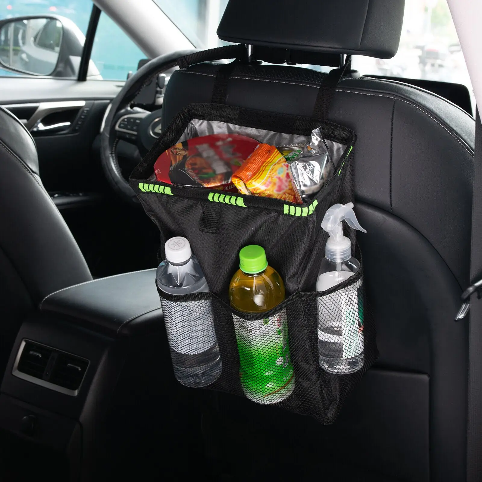 

14 Inch Car Trash Can Extra Tidy Ride PP Leather Storage Bag for Car Seats Business Luxury Vehicle Trash Can Storage