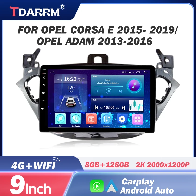 

For Opel Corsa E 2015- 2019/Opel Adam 2013-2016 Car Radio Auto Video Player Head Stereo 4G WIFI CarPlay GPS Car Multimedia