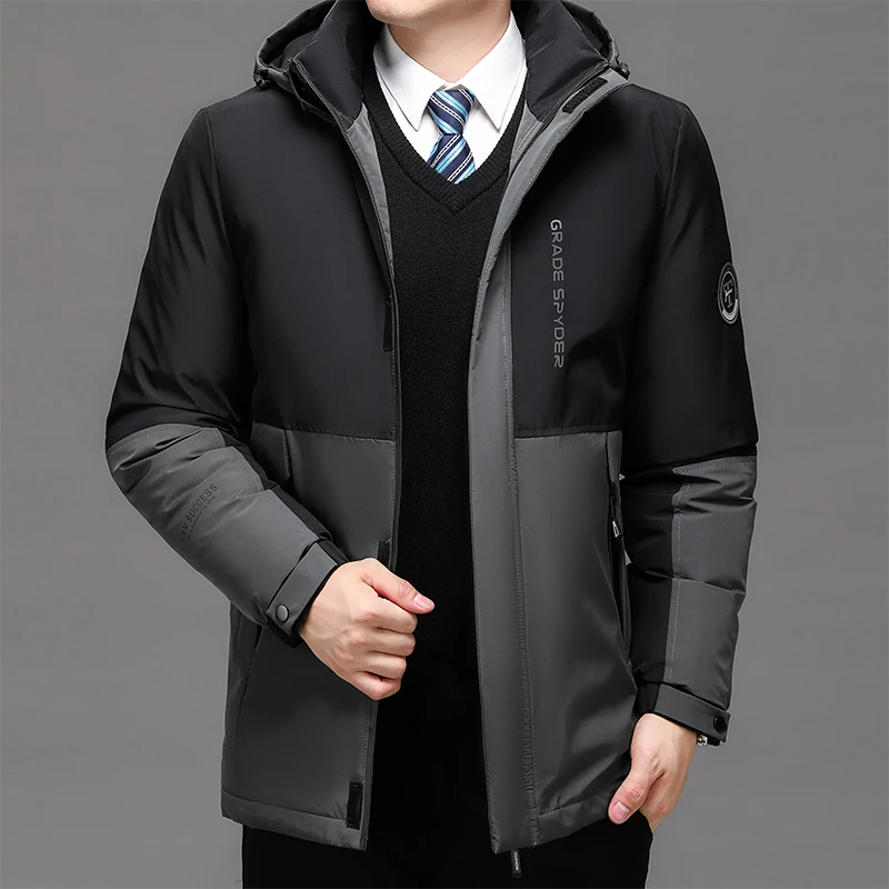 Men Pure Cotton Parka Slim Fit Warm Thicken Jacket Outwear Windproof Coat Hooded Cotton Padded Fashion Long Warm XJ826