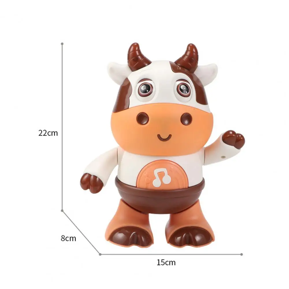 1/2Pcs Cute Electric Cow Toy Battery-operated Dancing Cow Toy with Led Light Music Dancing Plastic Educational Cow Toy for Kids