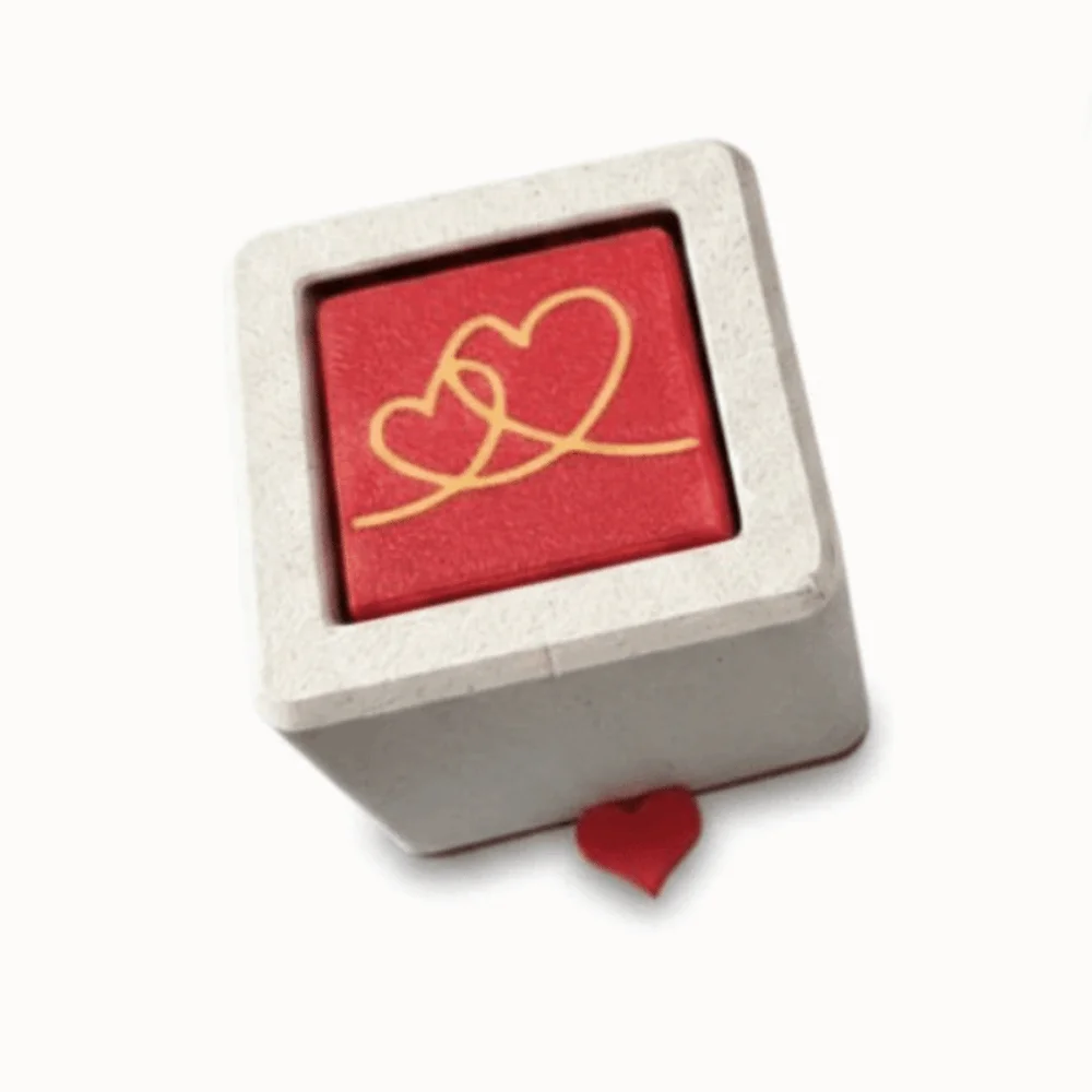 3D Printed Creative Flip Ring Box Rotating Romantic Couple Surprise Declaration Gift Storage Compact Pull Out Jewelry Box