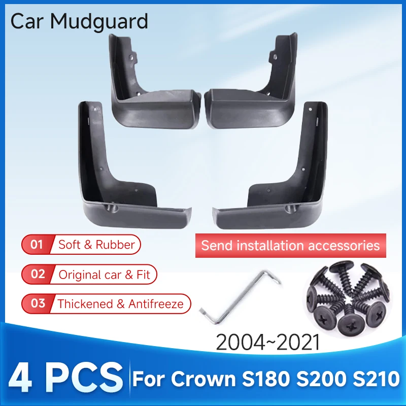 

Car Mudguard For Toyota Crown S180 S200 S210 MK12 MK13 MK14 2004~2021 4 PCS ABS Guards Cover Auto Exterior Parts Car Accessories