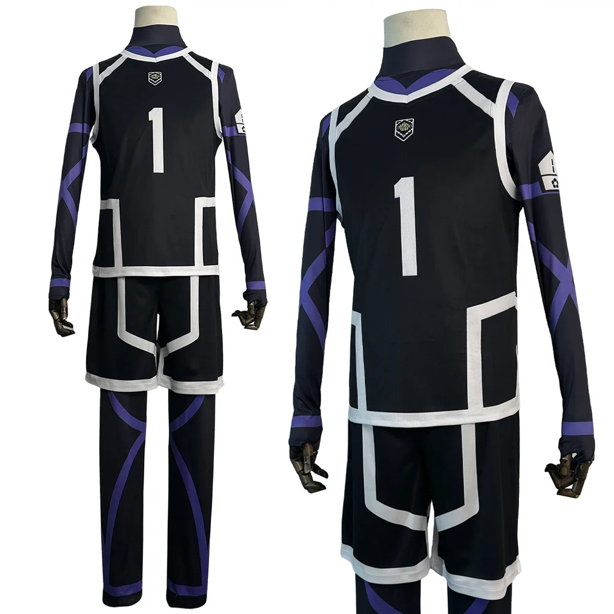 

Cosplay Blue Lock Season 2 Anime Rin Itoshi Cosplay Costume Wig NO.1 Training Jerseys 4PCS Football Uniform Daily Wear Cos Gift